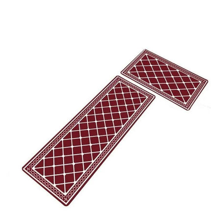 Kitchen Rug 2-Piece Set - Non-Slip, Water-Absorbent & Oil-Resistant Floor Mats.