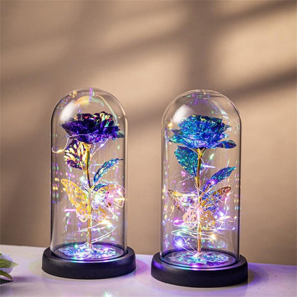 Purple & Silver Butterfly Lantern - Festive Decorative LED Light.