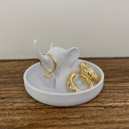 Elephant Jewelry Dish with Decorative Ring Holder and Tray Adorable Elephant Ring Organizer Tray for Jewelry Keep Ring Dish and Holder.