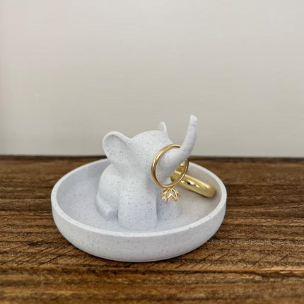 Elephant Jewelry Dish with Decorative Ring Holder and Tray Adorable Elephant Ring Organizer Tray for Jewelry Keep Ring Dish and Holder.