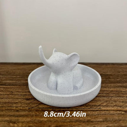 Elephant Jewelry Dish with Decorative Ring Holder and Tray Adorable Elephant Ring Organizer Tray for Jewelry Keep Ring Dish and Holder.