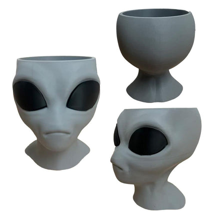 Alien Planter - Alien Bust Plant Pot - Scifi Indoor Planters - Space Indoor Home Decor - Cool Planters - Office Plant（green）.