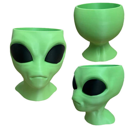 Alien Planter - Alien Bust Plant Pot - Scifi Indoor Planters - Space Indoor Home Decor - Cool Planters - Office Plant（green）.
