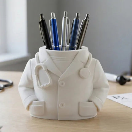 Doctor Pen Holder Desk Organizer - Lab Coat & Stethoscope Desktop Doctor Pen Holder.