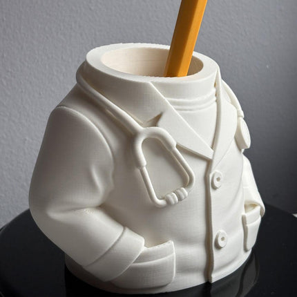 Doctor Pen Holder Desk Organizer - Lab Coat & Stethoscope Desktop Doctor Pen Holder.