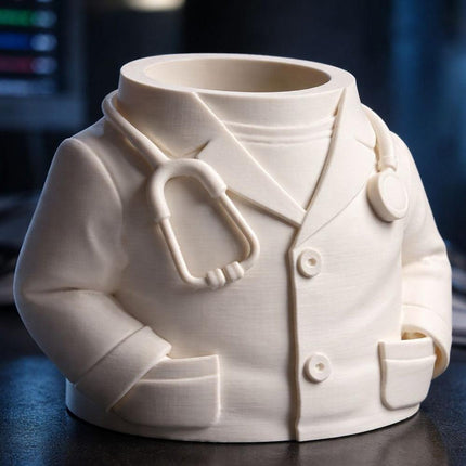 Doctor Pen Holder Desk Organizer - Lab Coat & Stethoscope Desktop Doctor Pen Holder.