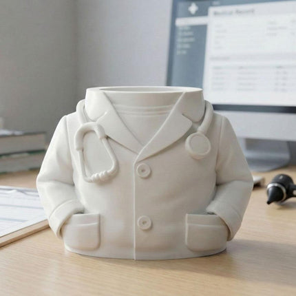 Doctor Pen Holder Desk Organizer - Lab Coat & Stethoscope Desktop Doctor Pen Holder.