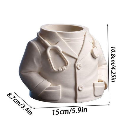 Doctor Pen Holder Desk Organizer - Lab Coat & Stethoscope Desktop Doctor Pen Holder.