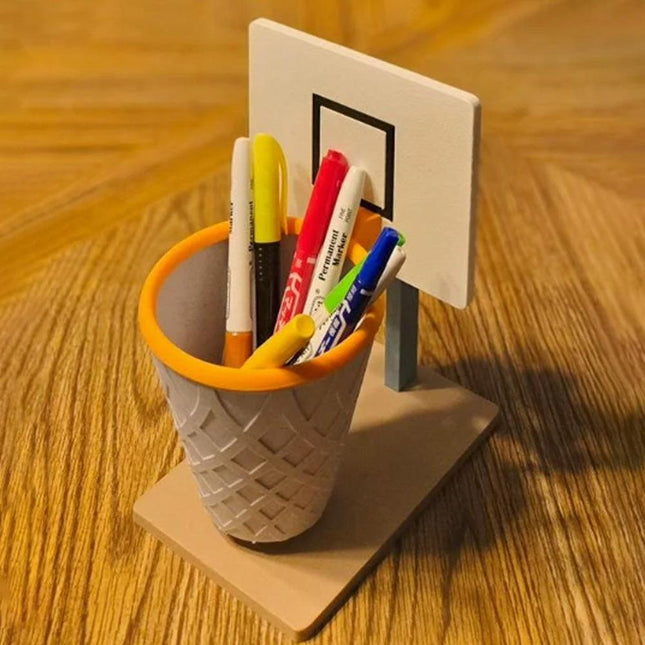 Large Basketball Net Pencil Holder with Backboard.