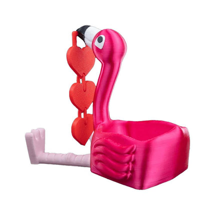 Romantic Flamingo Couple Figurine | Cute Love Decor Sculpture | Valentines Gift | Small Item Storage Container.