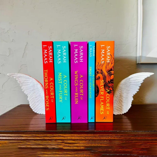 Angel Wings Bookends – 3D Printed Book Holder, Fantasy & Gothic Bookshelf Decor, Fae-Inspired Gift for Book Lovers.