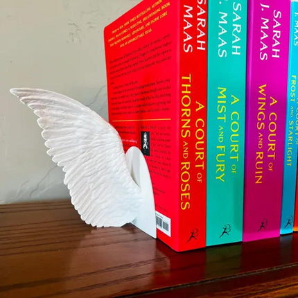 Angel Wings Bookends – 3D Printed Book Holder, Fantasy & Gothic Bookshelf Decor, Fae-Inspired Gift for Book Lovers.
