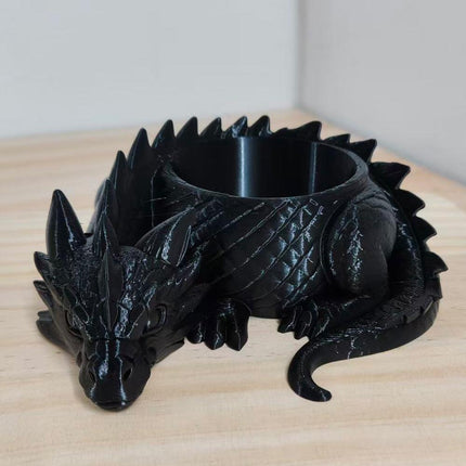 Sleeping Dragon Bowl, Fantasy Home Decor 3D Printed,Sleeping Dragon Flowerpot,Dragon Lover Gifts.