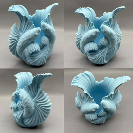 Biomorphic Flowing Sculptural Vase - Organic Wavy Modern Home Decor.