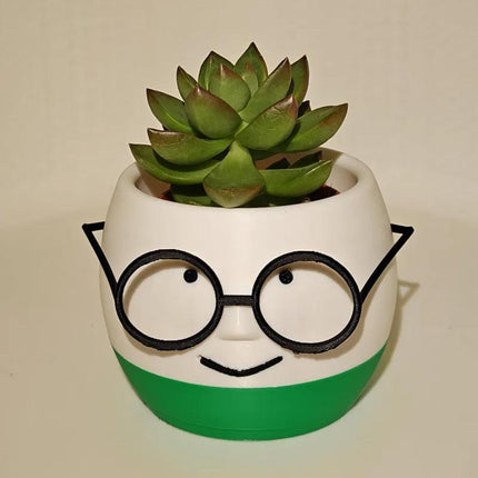 Simple and adorable 3D printed glass flower pots—decorate your home with them! White and yellow, single piece..