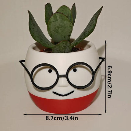 Simple and adorable 3D printed glass flower pots—use them to decorate your home! White and red, single piece..