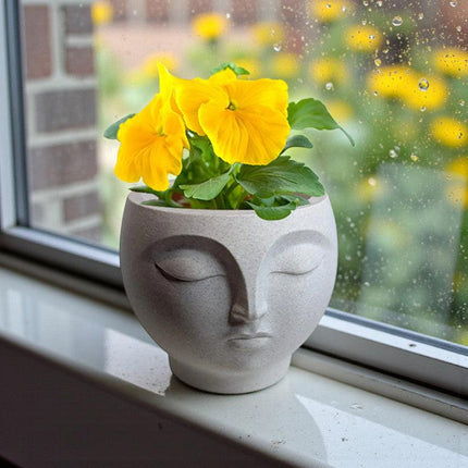 A 3D-printed, serene flowerpot, an eye-catching decorative piece for modern interior spaces. Suitable for planting small plants or succulents..