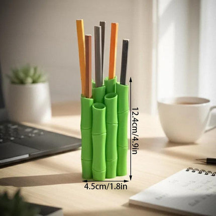 A 3D-printed bamboo pen holder can hold pens, pencils, markers, or drawing tools, adding a tranquil and natural atmosphere while keeping the work area tidy..