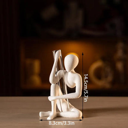 This "Blooming" vase stand adds a touch of nature to your space. White, single piece..