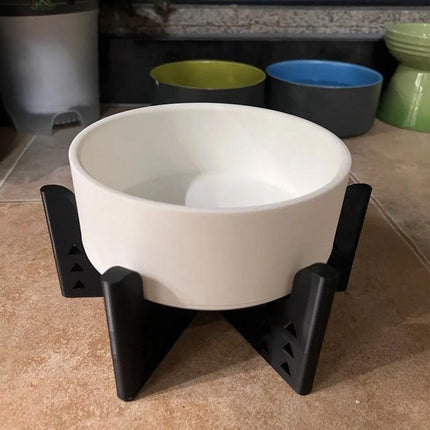 Elevator Pet Bowl, Neck Support Food Bowl, Easy to Clean (Elevator Cat Bowl), Black and White.