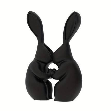 3D printed Easter bunny vase, ceramic-look plastic vase.black..