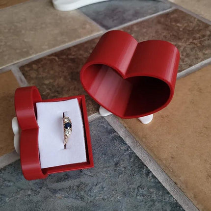 Mini Size Cute Heart-Shaped Jewelry Box (Single Drawer) Red and White.