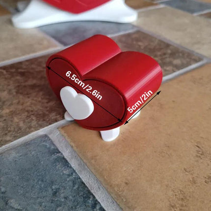 Mini Size Cute Heart-Shaped Jewelry Box (Single Drawer) Red and White.