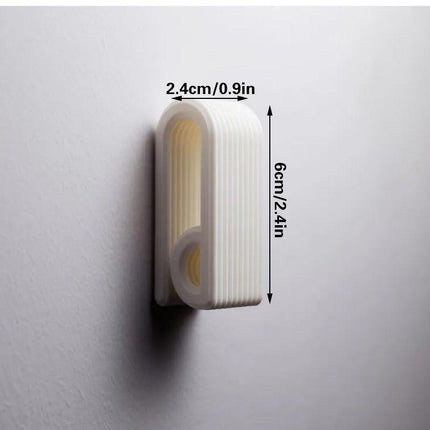 3D-printed press-lock towel hooks | Self-locking hooks, white.