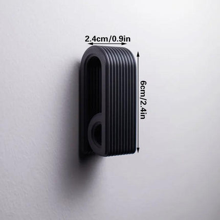 3D-printed press-lock towel hooks | Self-locking hooks, black.