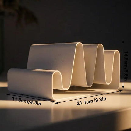 3D Printed Streamlined Desktop Organizer - Minimalist Desktop Stand (White).