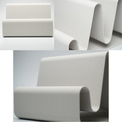 3D Printed Streamlined Desktop Organizer - Minimalist Desktop Stand (White).