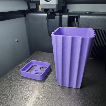 3D Printed Modern Grooved Toothbrush Holder Bathroom Organizer - Black and White Combination.
