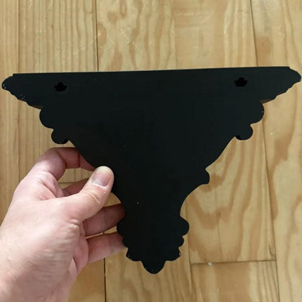 3D Printed Art Nouveau Corner Shelf - Decorative Stand, Black.