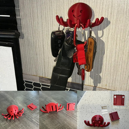 3D Printed Octopus Hook (Red).