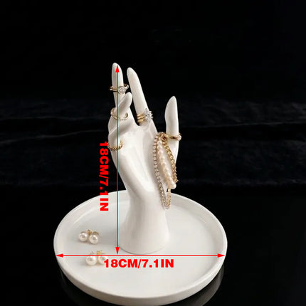 3D Printed Elegant Hand - Jewelry and Accessory Stand (White).