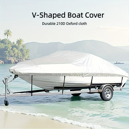 Trailerable Boat Cover – Heavy Duty Waterproof Tarp with Storage Bag, Designed for V-Hull, Fish & Ski, Runabout, Bass & Fishing Boats,17-20FTBlack.