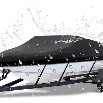 600D Heavy Duty Waterproof Wide Boat Cover, Silver, 25-27FT, 948*570cm