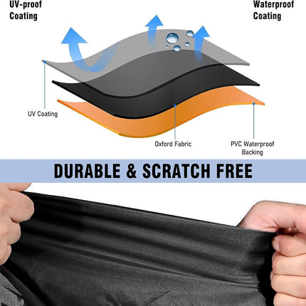 600D Heavy Duty Waterproof Wide Boat Cover, Silver, 25-27FT, 948*570cm