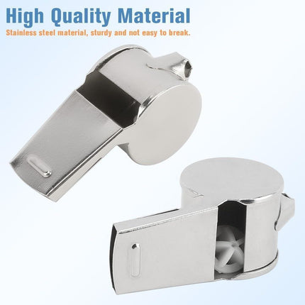 24 Pack Stainless Steel Whistles with Lanyards – Durable Loud Sports, Coaching, Referee, Party Favors, Outdoor Safety Whistles.