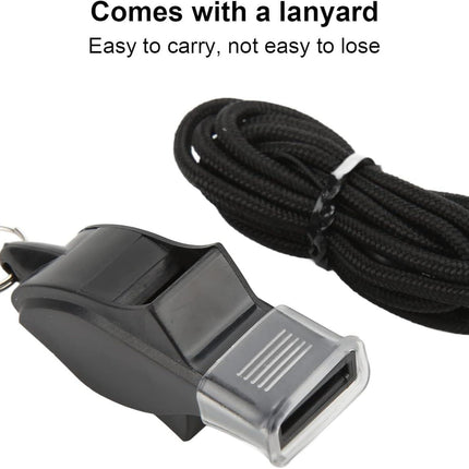 100 Pack Pea-less Plastic Whistles with Lanyards, Loud Crisp Sound Sports Whistle for Coaches, Referees & Officials, Durable Lightweight Outdoor Training Equipment.