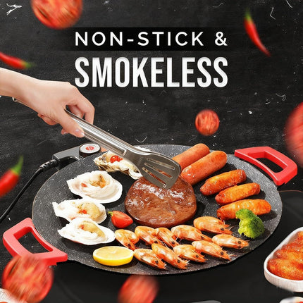 Smokeless Indoor Electric Grill & Nonstick Griddle – Compact, Fast-Heating Tabletop Grill for Steaks, Burgers, Pancakes, BBQ, and Everyday Indoor Cooking.