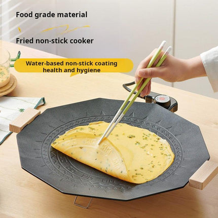 Dodecagon Electric Grill Pan Portable Outdoor Non-Stick Barbecue Cookware For Camping Picnic Smokeless Aluminum Alloy Skillet.