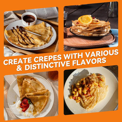 Electric Crepe Maker, 8-Inch Portable Nonstick Crepe Machine with Handle, Compact Household Pancake & Tortilla Maker for Eggs, Crepes, Blintzes, and Wraps.