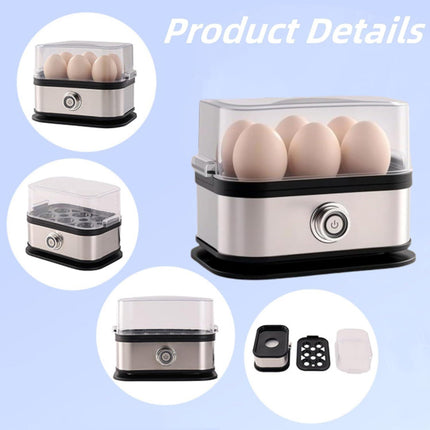 Smart Egg Cooker with Auto Shut, Multi-function Rapid Eggs Cooker Electric 6 Egg Capacity, Hard Boiled, Medium, Soft Boiled Egg Cooker with Knob Controled Auto Shut-Off Function.