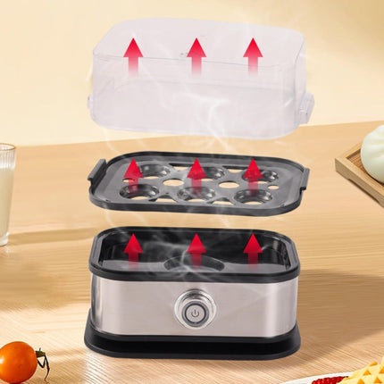 Smart Egg Cooker with Auto Shut, Multi-function Rapid Eggs Cooker Electric 6 Egg Capacity, Hard Boiled, Medium, Soft Boiled Egg Cooker with Knob Controled Auto Shut-Off Function.