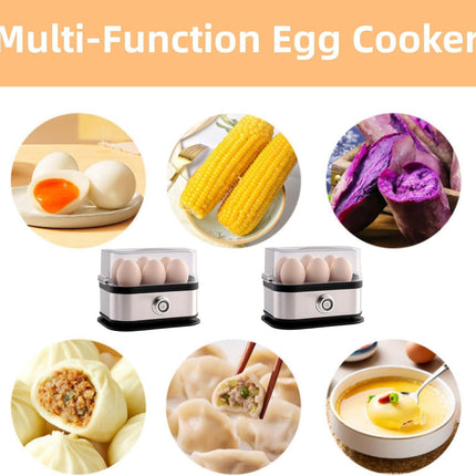 Smart Egg Cooker with Auto Shut, Multi-function Rapid Eggs Cooker Electric 6 Egg Capacity, Hard Boiled, Medium, Soft Boiled Egg Cooker with Knob Controled Auto Shut-Off Function.