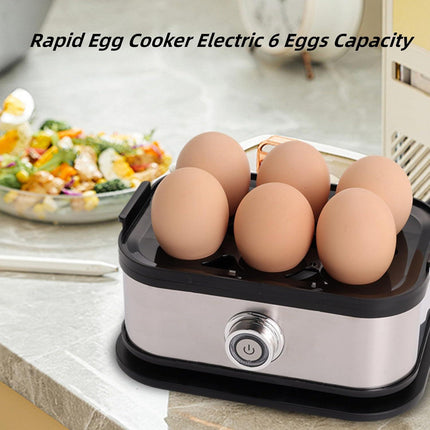 Smart Egg Cooker with Auto Shut, Multi-function Rapid Eggs Cooker Electric 6 Egg Capacity, Hard Boiled, Medium, Soft Boiled Egg Cooker with Knob Controled Auto Shut-Off Function.