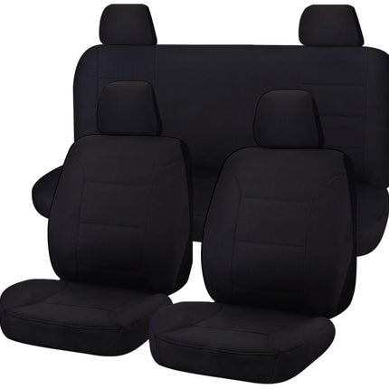 Seat Covers for NISSAN NAVARA D23 SERIES 3 NP300 11/2017 - 11/2020 DUAL CAB FR BLACK ALL TERRAIN.