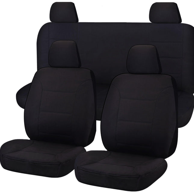 Seat Covers for NISSAN NAVARA D23 SERIES 3 NP300 11/2017 - 11/2020 DUAL CAB FR BLACK ALL TERRAIN.