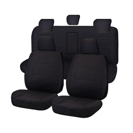 Seat Covers for ISUZU D-MAX 06/2012 - 06/2020 DUAL CAB CHASSIS UTILITY FR BLACK CHALLENGER.
